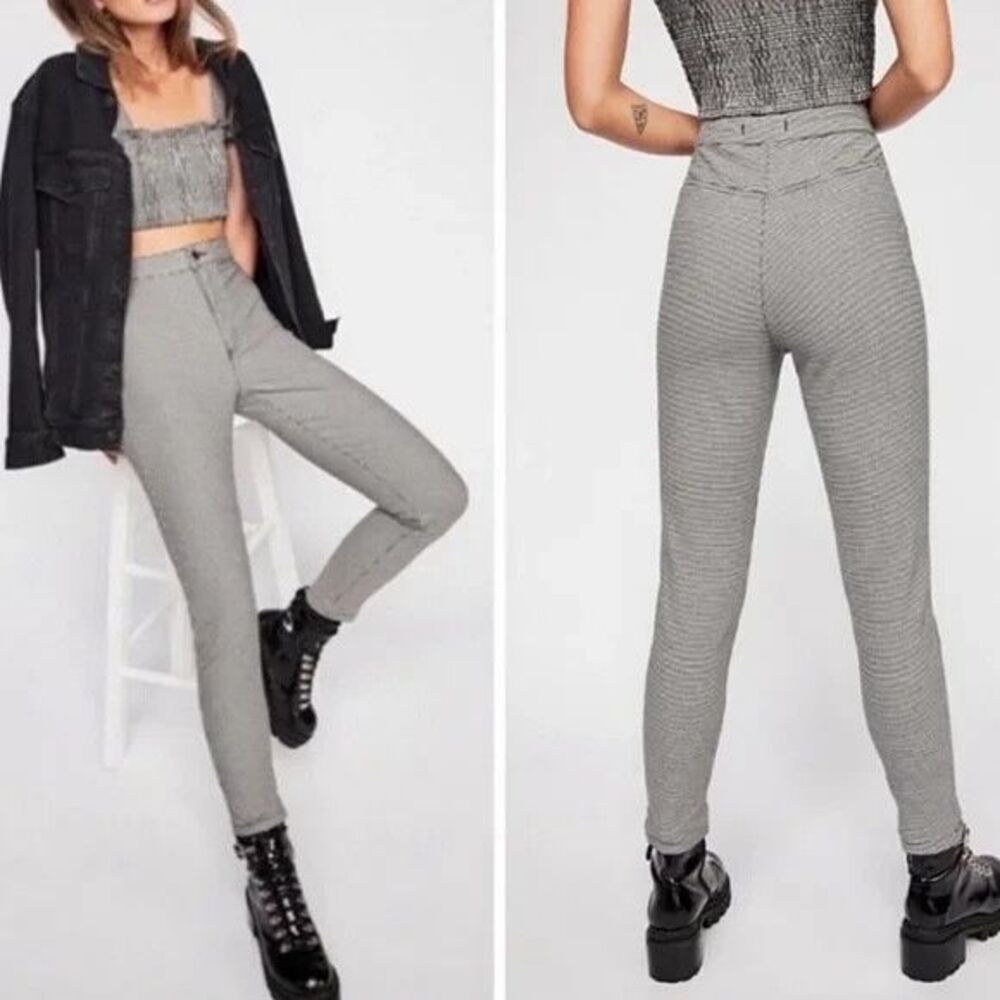 We The Free Belle Printed Skinny Pant Houndstooth High Rise Skinny Size 27